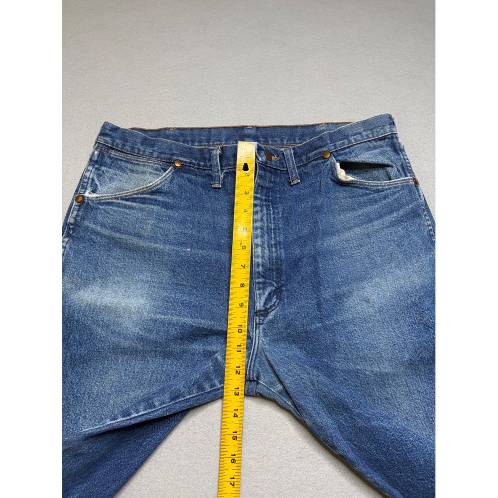 Wrangler Jeans Mens 38x34 Blue 13MWZ Cowboy Cut Vintage 90s Made in USA Denim - Picture 10 of 12